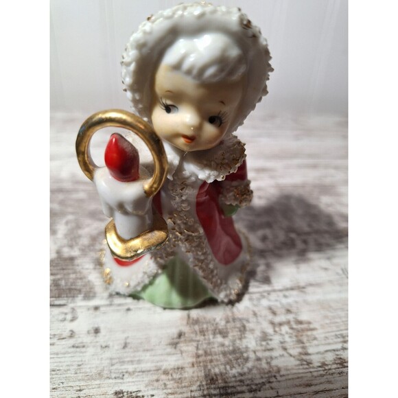 Vintage Christmas Bell Angel Holding Candle Light Lefton Japan ultra Rare HTF - Picture 3 of 12